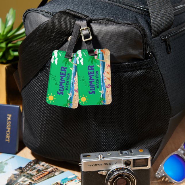 Tropical Sunset Luggage Tag  (Front & Back)