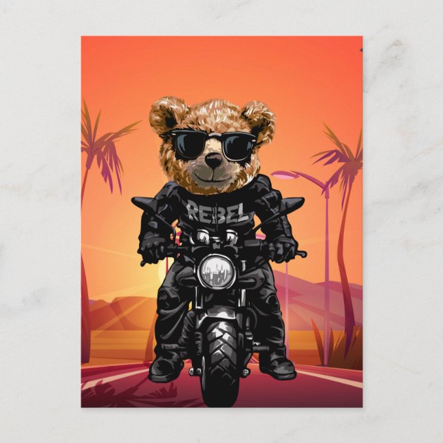 Tropical Sunset Motorcycle Ride   Postcard (Front)