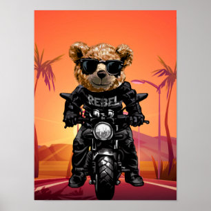 Tropical Sunset Motorcycle Ride   Poster