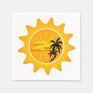 Tropical sunset napkin