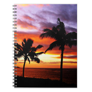 Tropical sunset notebook