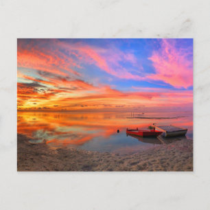 Tropical Sunset Ocean Beach Postcard