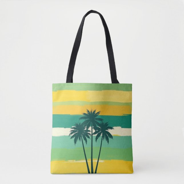Tropical Sunset Palm Silhouette  Tote Bag (Front)