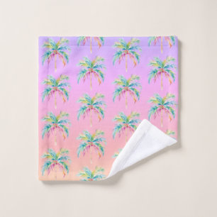 Tropical Sunset Palm Tree  Bath Towel Set