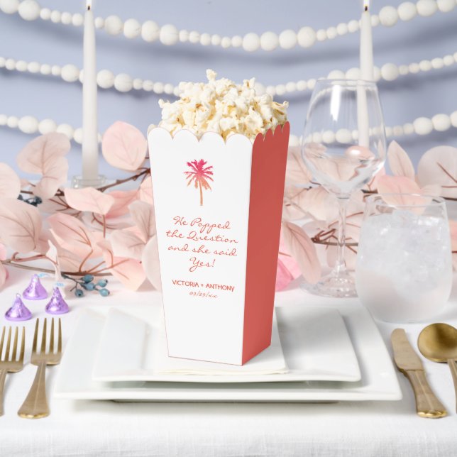 Tropical Sunset Palm Tree Beach Wedding Favour Box (Wedding)