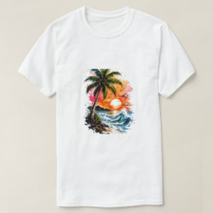 Tropical Sunset Palm Tree T-Shirt
