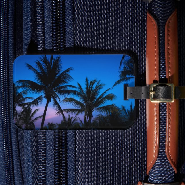 Tropical Sunset Palm Trees Luggage Tag (Front Insitu 4)