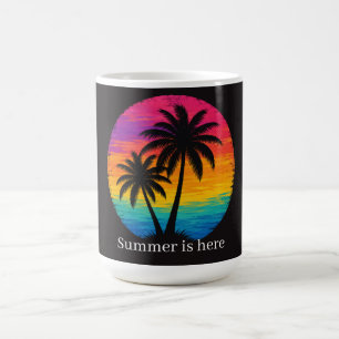 Tropical Sunset Palm Trees Retro Design Coffee Mug