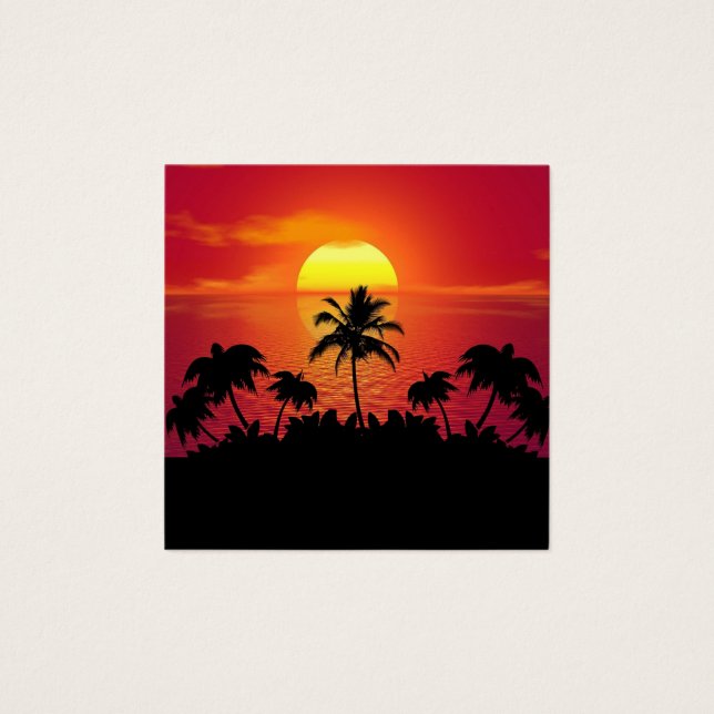 Tropical Sunset Palm Trees Silhouette Beach (Front)