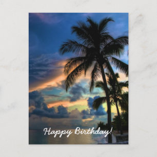 Tropical Sunset Paradise Birthday Card