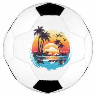 Tropical Sunset Paradise Football