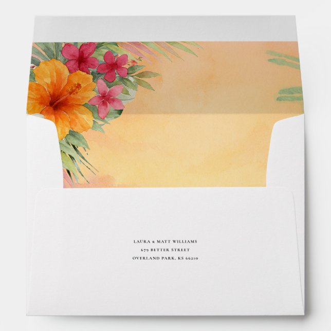 Tropical Sunset Personalised Envelope (Back (Bottom))