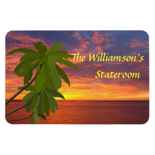 Tropical Sunset Personalised Stateroom Door Marker Magnet