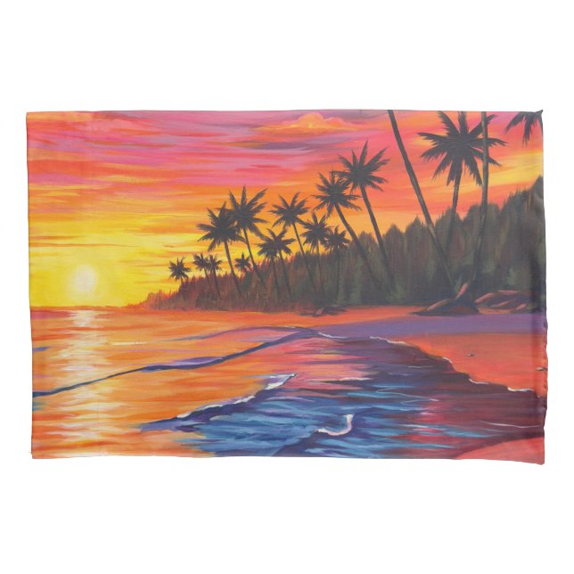 Tropical Sunset Pillow Case (Front)