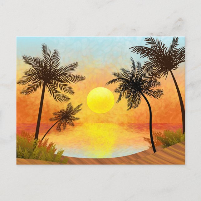 Tropical Sunset Postcard (Front)