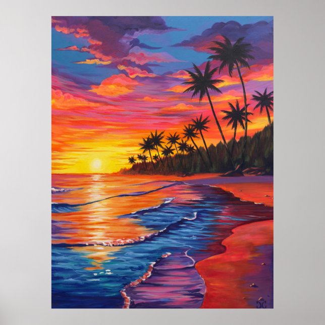 Tropical Sunset Poster (Front)