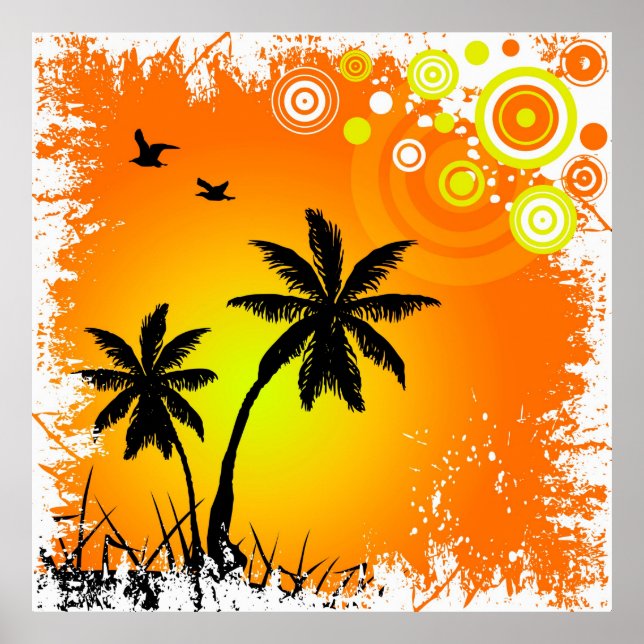 Tropical sunset poster (Front)