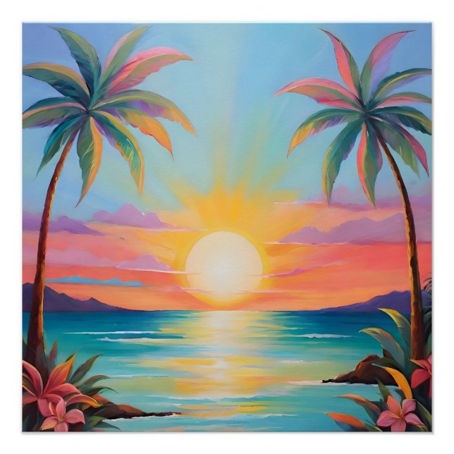 Tropical sunset poster (Front)