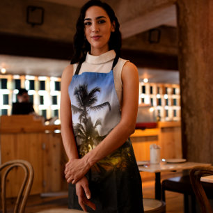 Tropical Sunset Print Apron