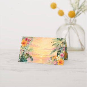 Tropical Sunset Rehearsal Dinner Place Card