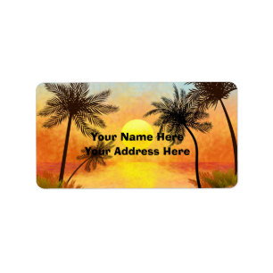 Tropical Sunset Return Address Label