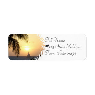 Tropical Sunset Sail Return Address Label
