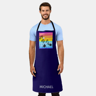 Tropical Sunset Sailing All-Over Print Apron