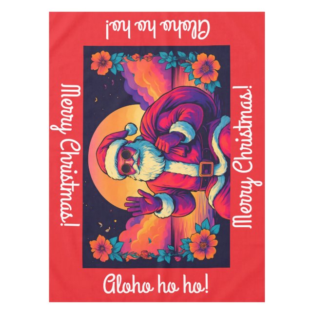 Tropical Sunset Santa Tablecloth (Front)