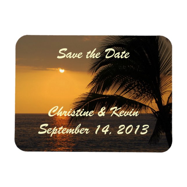 Tropical Sunset Save the Date Magnet (Horizontal)