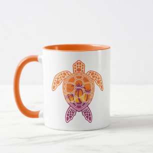 Tropical Sunset Sea Turtle Design Mug