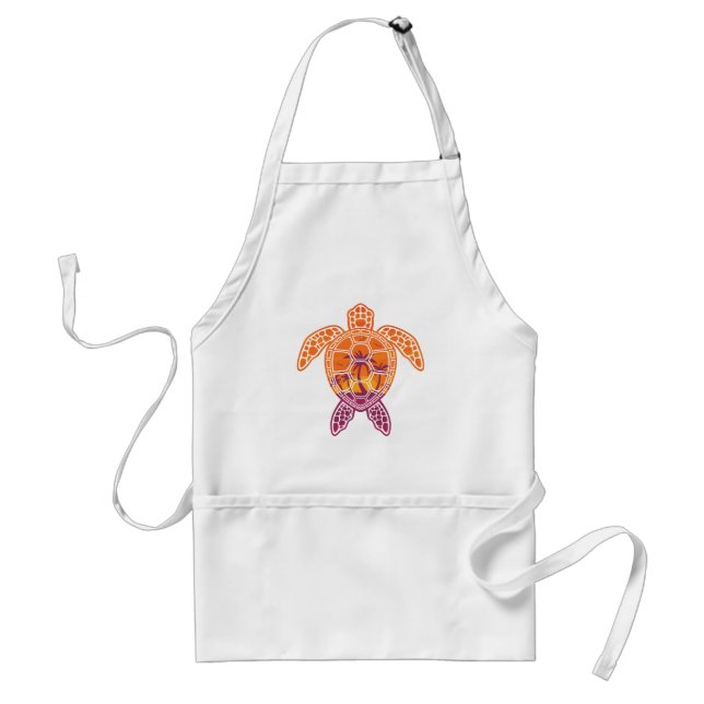 Tropical Sunset Sea Turtle Design Standard Apron (Front)