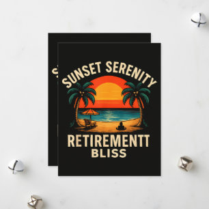 Tropical Sunset Serenity Retirement Beach Scene Holiday Card
