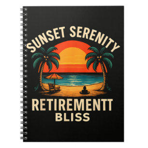 Tropical Sunset Serenity Retirement Beach Scene Notebook