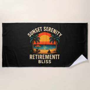 Tropical Sunset Serenity Retirement Beach Scene Towel