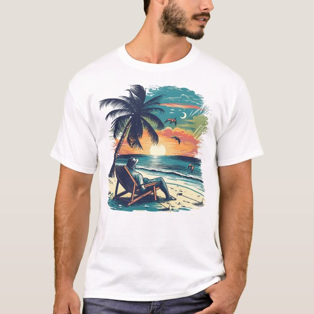 Tropical Sunset Serenity 🌅🌴 T-Shirt (Front)