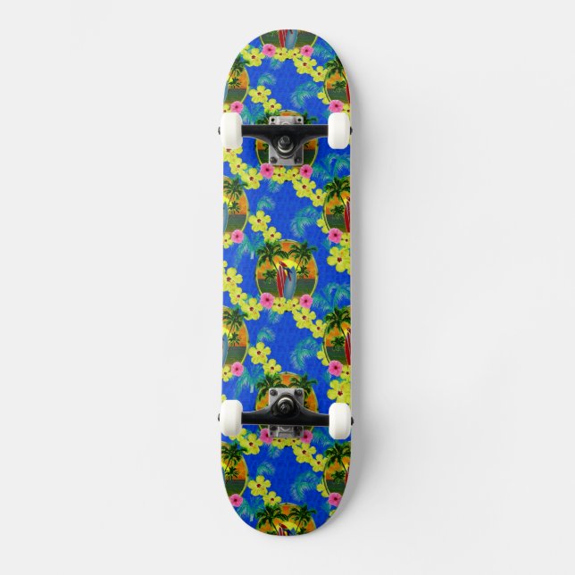 Tropical Sunset Skateboard (Front)