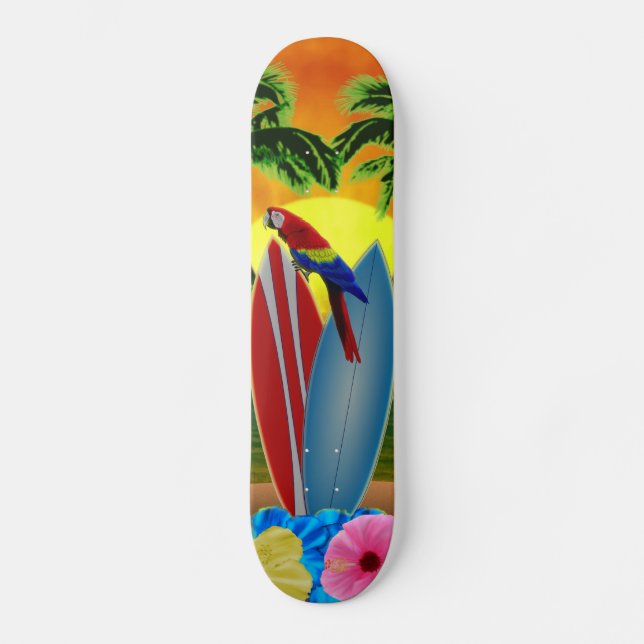 Tropical Sunset Skateboard (Front)