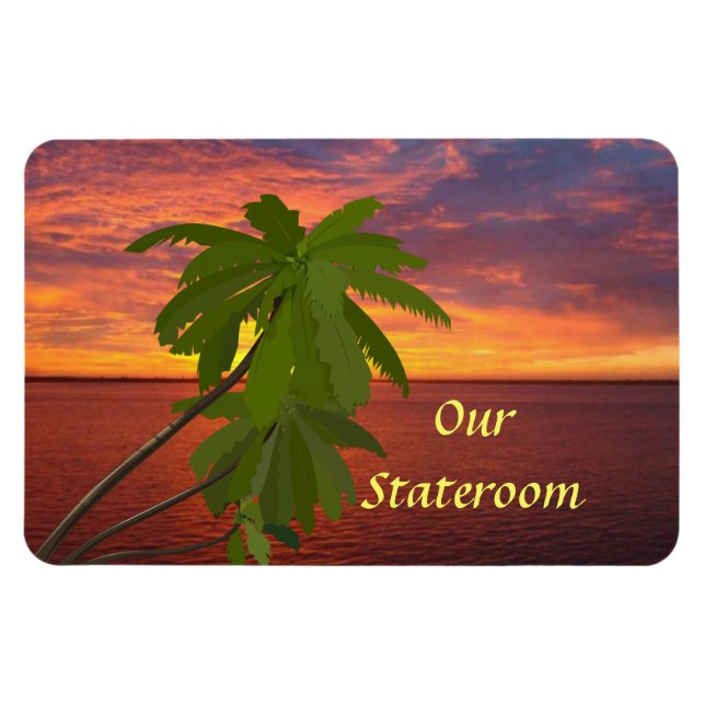 Tropical Sunset Stateroom Door Marker Magnet (Horizontal)