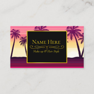 Tropical sunset stripes business card