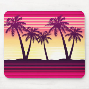 Tropical sunset stripes mouse mat