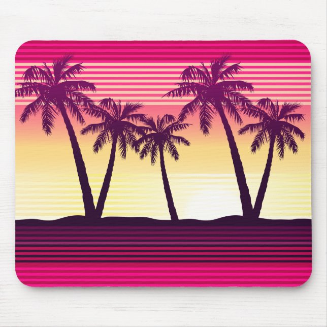 Tropical sunset stripes mouse mat (Front)