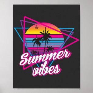 Tropical Sunset Summer Vibes Poster