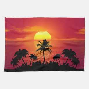 Tropical Sunset Tea Towel