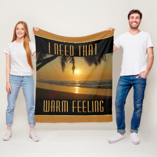 Tropical Sunset (text customisable) Fleece Blanket