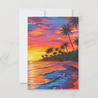 Tropical Sunset Thank You Card