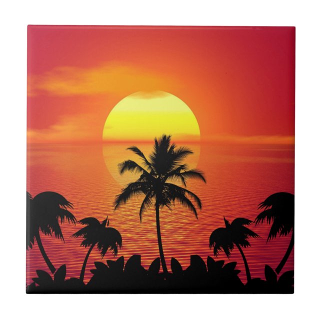 Tropical Sunset Tile (Front)