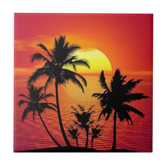 Tropical Sunset Tile (Front)