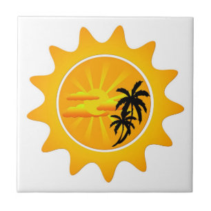 Tropical sunset tile