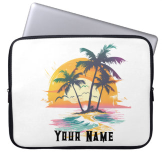 Tropical Sunset Vibes – Palm Trees & Beach Design Laptop Sleeve