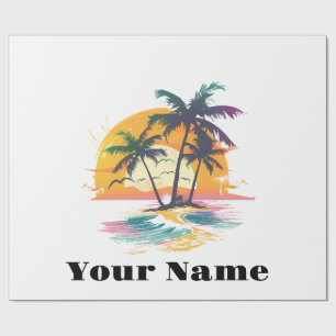 Tropical Sunset Vibes – Palm Trees & Beach Design Wrapping Paper